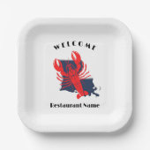 Moderne welkom rivierkreeft Louisiana aangepaste n Papieren Bordje (Voorkant)