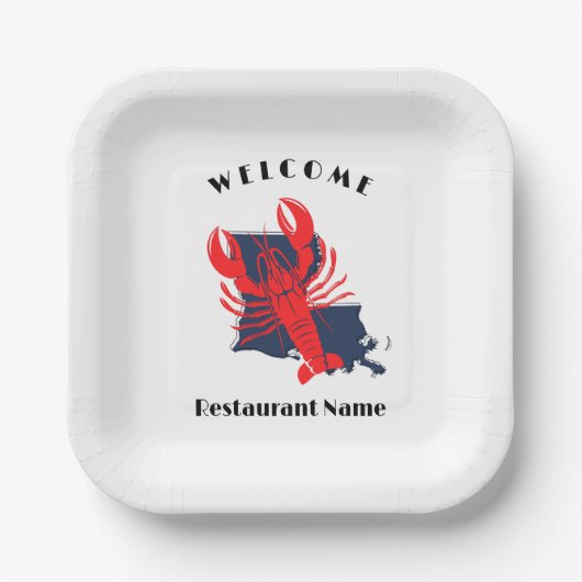 Moderne welkom rivierkreeft Louisiana aangepaste n Papieren Bordje (Voorkant)