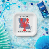 Moderne welkom rivierkreeft Louisiana aangepaste n Papieren Bordje (Feest)
