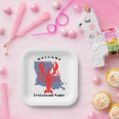 Moderne welkom rivierkreeft Louisiana aangepaste n Papieren Bordje (Feest)