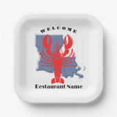 Moderne welkom rivierkreeft Louisiana aangepaste n Papieren Bordje (Voorkant)