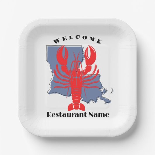 Moderne welkom rivierkreeft Louisiana aangepaste n Papieren Bordje (Voorkant)