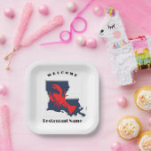 Moderne welkom rivierkreeft Louisiana aangepaste n Papieren Bordje (Feest)