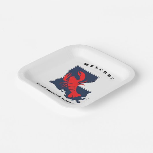 Moderne welkom rivierkreeft Louisiana aangepaste n Papieren Bordje (Gebogen)