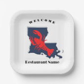 Moderne welkom rivierkreeft Louisiana aangepaste n Papieren Bordje (Voorkant)