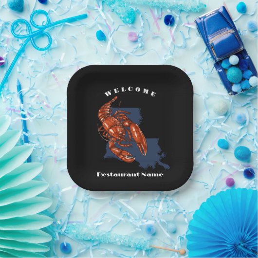 Moderne welkom rivierkreeft Louisiana aangepaste n Papieren Bordje (Feest)
