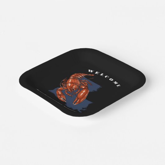 Moderne welkom rivierkreeft Louisiana aangepaste n Papieren Bordje (Gebogen)