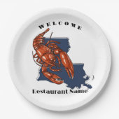 Moderne welkom rivierkreeft Louisiana aangepaste n Papieren Bordje (Voorkant)