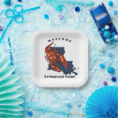 Moderne welkom rivierkreeft Louisiana aangepaste n Papieren Bordje (Feest)