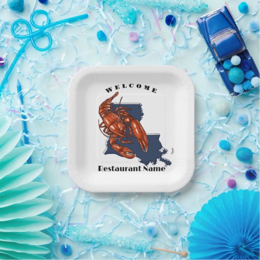 Moderne welkom rivierkreeft Louisiana aangepaste n Papieren Bordje (Feest)