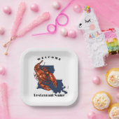 Moderne welkom rivierkreeft Louisiana aangepaste n Papieren Bordje (Feest)