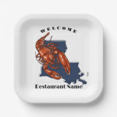 Moderne welkom rivierkreeft Louisiana aangepaste n Papieren Bordje (Voorkant)