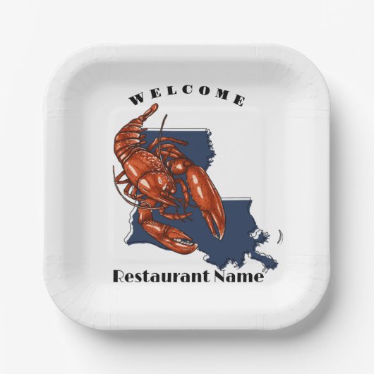 Moderne welkom rivierkreeft Louisiana aangepaste n Papieren Bordje (Voorkant)