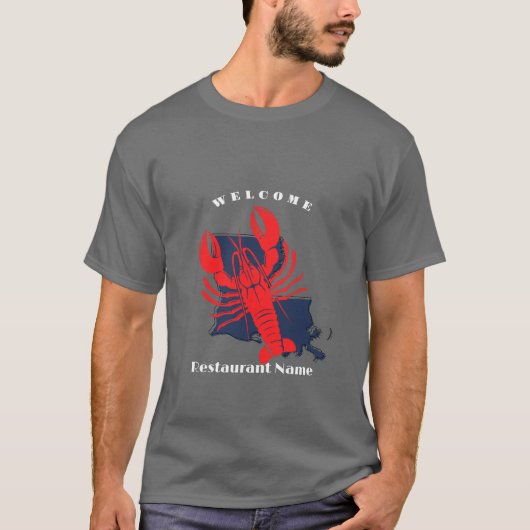 Moderne welkom rivierkreeft Louisiana aangepaste n T-shirt (Voorkant)