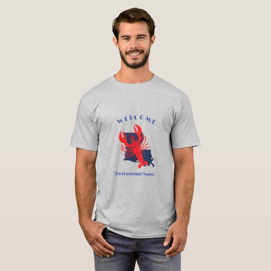 Moderne welkom rivierkreeft Louisiana aangepaste n T-shirt (Voorkant volledig)
