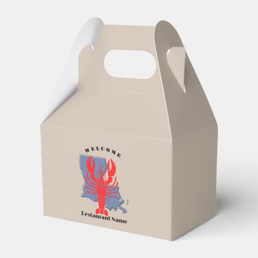 Moderne welkom rode rivierkreeft Louisiana aangepa Bedankdoosjes (Voorkant Zijde)