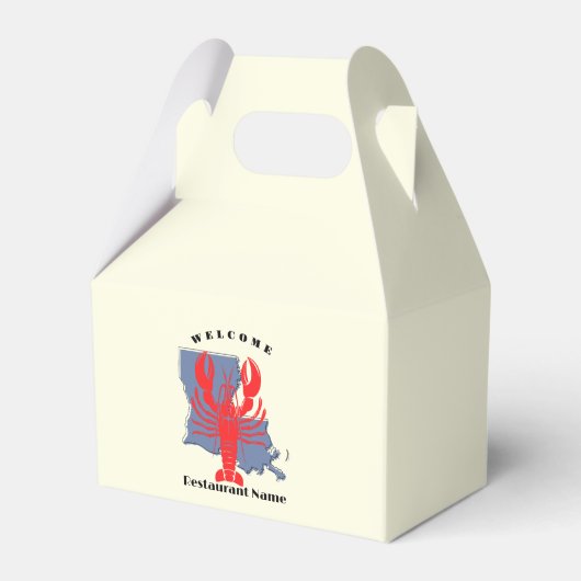 Moderne welkom rode rivierkreeft Louisiana aangepa Bedankdoosjes (Voorkant Zijde)
