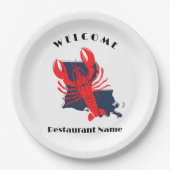 Moderne welkom rode rivierkreeft Louisiana aangepa Papieren Bordje (Voorkant)