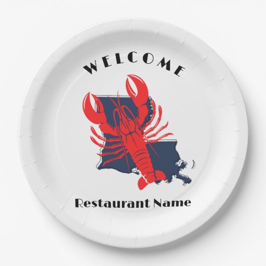Moderne welkom rode rivierkreeft Louisiana aangepa Papieren Bordje (Voorkant)