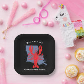 Moderne welkom rode rivierkreeft Louisiana aangepa Papieren Bordje (Feest)