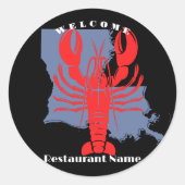 Moderne welkom rode rivierkreeft Louisiana aangepa Ronde Sticker (Voorkant)