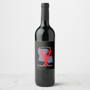 Moderne welkom rode rivierkreeft Louisiana aangepa Wijn Etiket