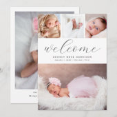 Moderne Welkomst Fotocollage Geboorte Aankondiging (Voorkant / Achterkant)