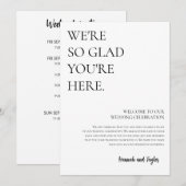 Moderne welkomstbrief & tijdlijn bruiloft Kaart (Voorkant / Achterkant)