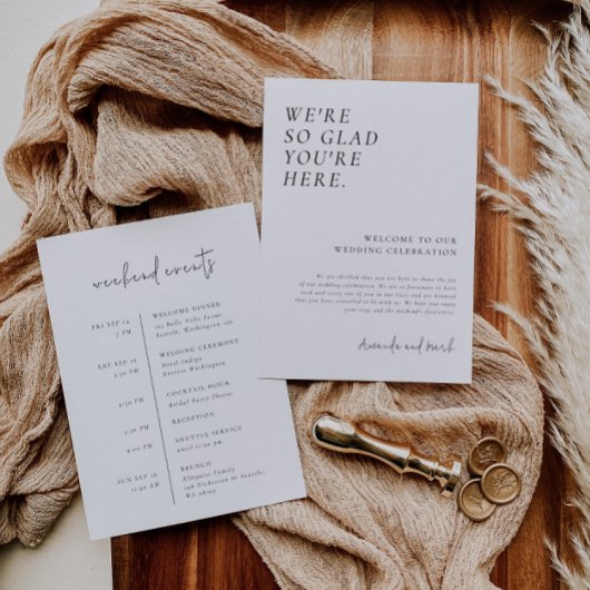 Moderne welkomstbrief & tijdlijn reisroute kaart