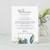 Moderne Welkomstbrief voor Nautical Wedding & Reis (Staand voorkant)