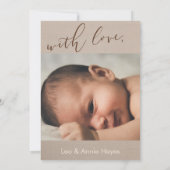 Moderne welkomstfoto geboorteaankondiging aankondiging (Achterkant)