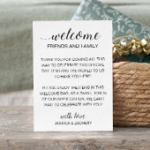 Moderne welkomstgeschenk mand tas dank u bruiloft informatiekaartje