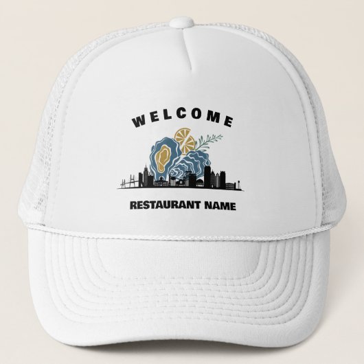 Moderne welkomstnaam oester Maryland restaurant Trucker Pet (Voorkant)