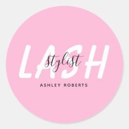 Moderne welkomstroze ronde sticker