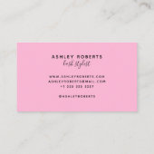 Moderne welkomstroze visitekaartje (Achterkant)