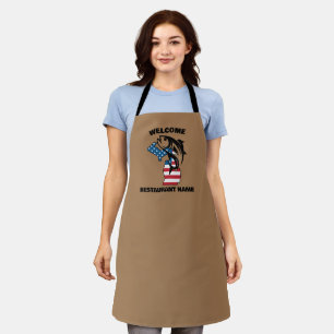Moderne welkomstzalm Michigan kaart vlag USA naam Schort