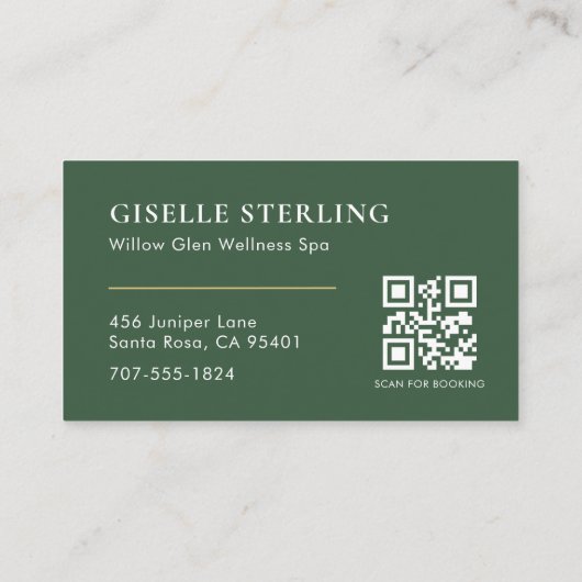 Moderne Wellness-massagetherapeut QR-code Visitekaartje (Achterkant)