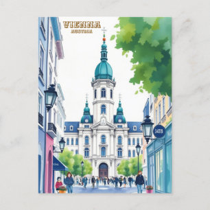 Moderne Wenen Oostenrijk Waterverf Schilderen Briefkaart