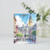 Moderne Wenen Oostenrijk Waterverf Schilderen Briefkaart (Staand voorkant)