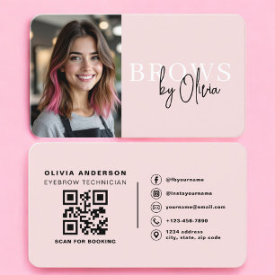 Moderne Wenkbrauw Kunstenaar Blush Roze Visitekaartje