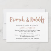 Moderne wens | Faux Roos Gold Brunch en Bubbly Kaart (Voorkant)