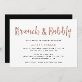 Moderne wens | Faux Roos Gold Brunch en Bubbly Kaart
