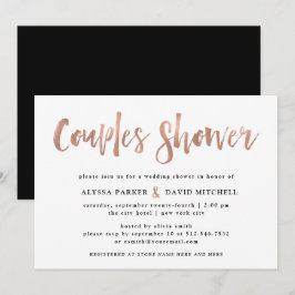 Moderne wens | Faux Roos Gold Couples Shower Kaart