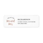 Moderne wens | Faux Roos Gold Future Mr en Mrs Etiket (Voorkant)