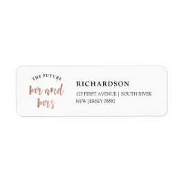 Moderne wens | Faux Roos Gold Future Mr en Mrs Etiket