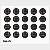 Moderne wens | Faux Roos Goud en Zwart Bruiloft Ronde Sticker (Vel)