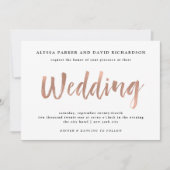 Moderne wens | Faux Roos gouden bruiloft Kaart (Voorkant)