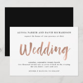 Moderne wens | Faux Roos gouden bruiloft Kaart (Voorkant / Achterkant)