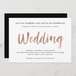 Moderne wens | Faux Roos gouden bruiloft Kaart