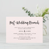 Moderne wens | Post Bruiloft Brunch Blush Roze Kaart (Staand voorkant)